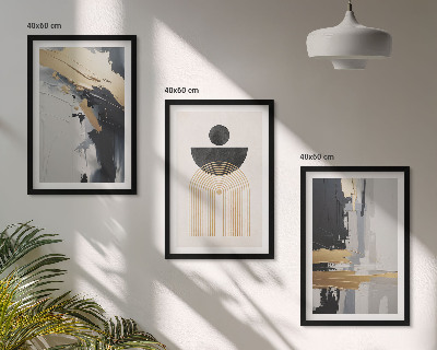 Tavelpaket med ramar Abstrakt geometrisk elegans