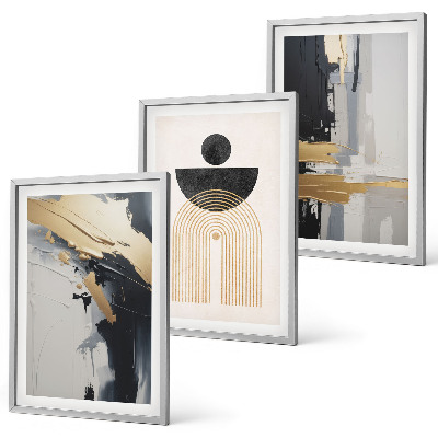 Tavelpaket med ramar Abstrakt geometrisk elegans