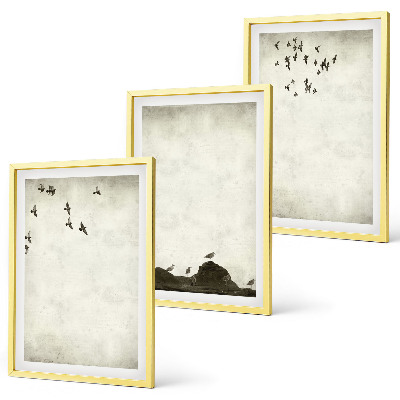 Tavelset ovanför soffa Flygande fåglar minimalism