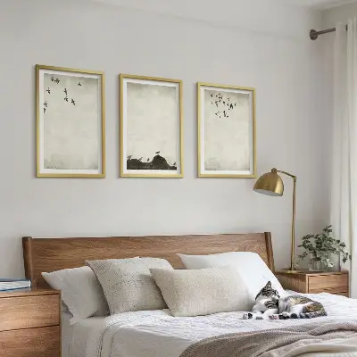 Flygande fåglar minimalism tavelset för vägg ovanför soffa