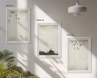 Flygande fåglar minimalism tavelset för vägg ovanför soffa