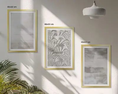 Tavelset ovanför soffa med moderna minimalistiska texturer