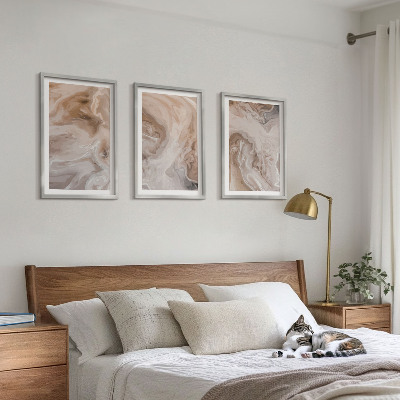 Set om 3 tavlor Marmor abstrakta texturer