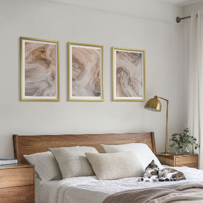 Set om 3 tavlor Marmor abstrakta texturer