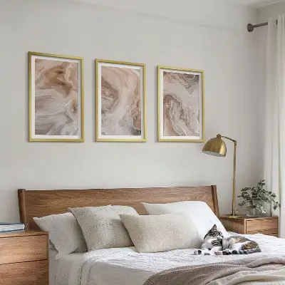 Marmor abstrakta texturer set om 3 tavlor