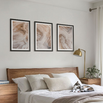 Set om 3 tavlor Marmor abstrakta texturer