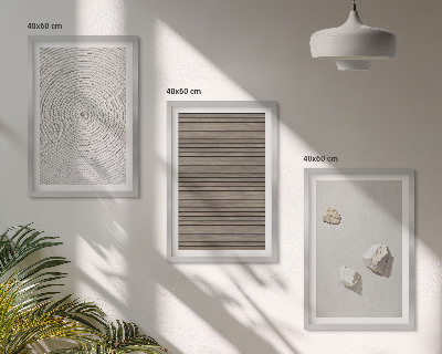 Tavelpaket med ramar Naturliga texturer trä sten