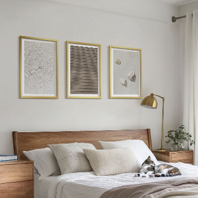 Tavelpaket med ramar Naturliga texturer trä sten