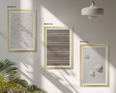 Tavelpaket med ramar Naturliga texturer trä sten