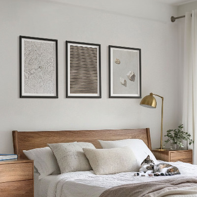 Tavelpaket med ramar Naturliga texturer trä sten