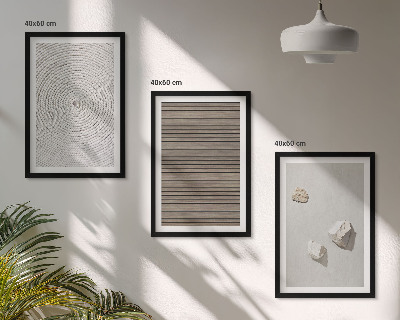 Tavelpaket med ramar Naturliga texturer trä sten