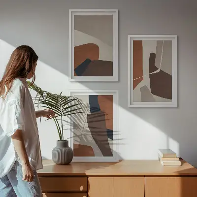 Abstrakta moderna strukturer tavelset för väggen ovanför soffan
