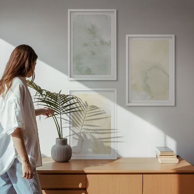 Tavelpaket med ramar Pastellfärgade akvarelltexturer