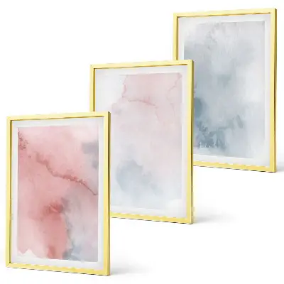 Tavelset med ramar pastellfärger på canvas