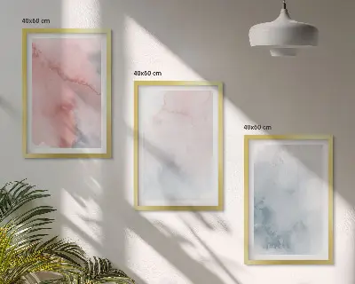Tavelset med ramar pastellfärger på canvas