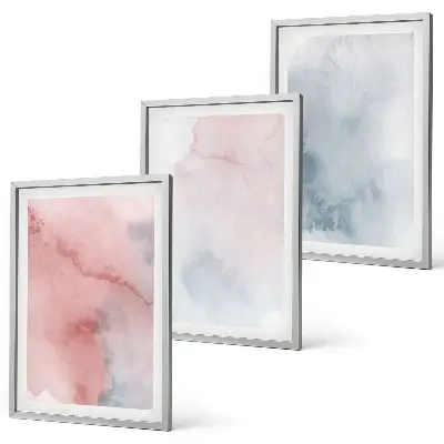 Tavelset med ramar pastellfärger på canvas