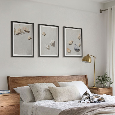 Tavelset ovanför soffa Boho stenar stranddekorationer