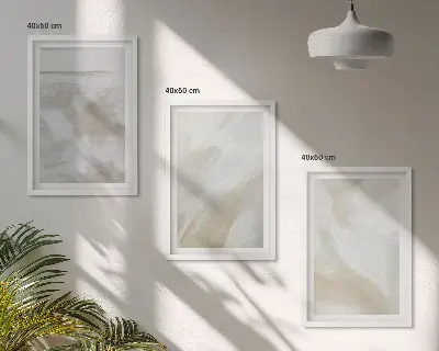 Abstrakta penseldrag set om 3 tavlor