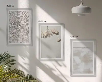 Tavelset med ramar boho textur av sandsten