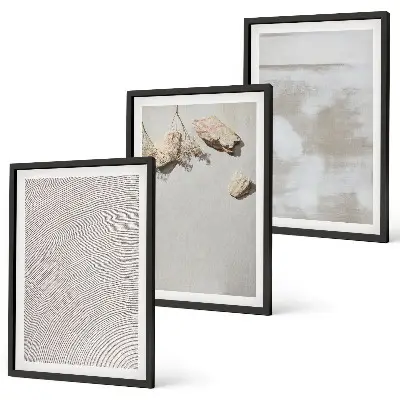 Tavelset med ramar boho textur av sandsten