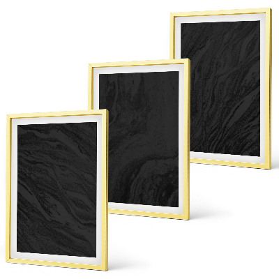 Set om 3 tavlor Mörk marmor eleganta texturer