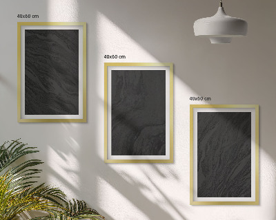 Set om 3 tavlor Mörk marmor eleganta texturer