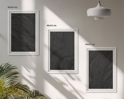 Set om 3 tavlor Mörk marmor eleganta texturer