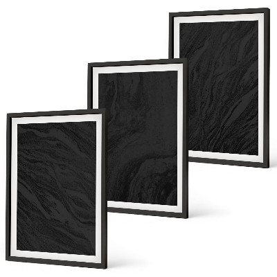 Set om 3 tavlor Mörk marmor eleganta texturer