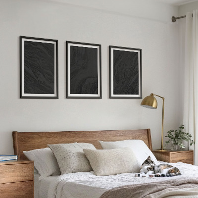 Set om 3 tavlor Mörk marmor eleganta texturer