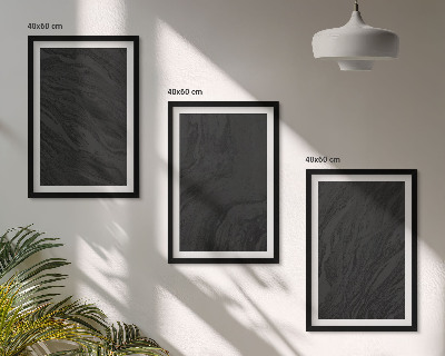 Set om 3 tavlor Mörk marmor eleganta texturer