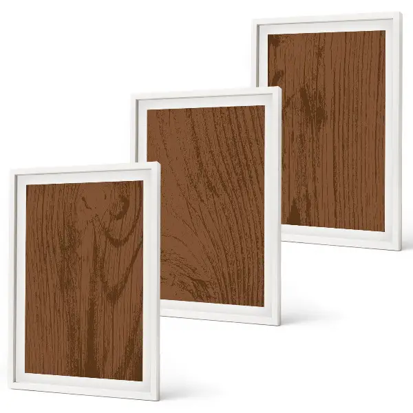 Tavelset med ramar trästruktur med bark i minimalistisk stil