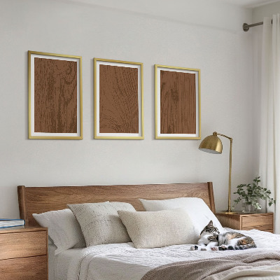 Tavelpaket med ramar Trästruktur bark minimalism