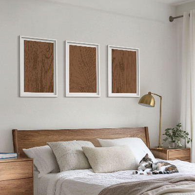 Tavelpaket med ramar Trästruktur bark minimalism