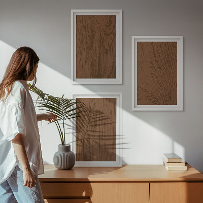 Tavelpaket med ramar Trästruktur bark minimalism