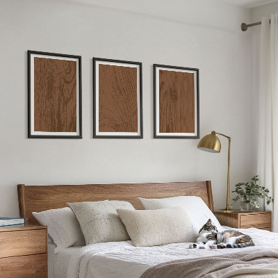 Tavelpaket med ramar Trästruktur bark minimalism