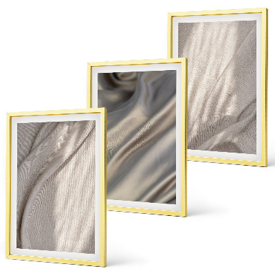 Set om 3 tavlor Naturliga boho-tyger närbild