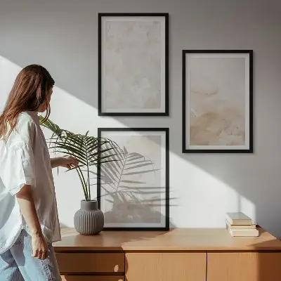 Trendiga pastellstrukturer set om 3 tavlor