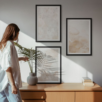 Set om 3 tavlor Trendiga pastellstrukturer