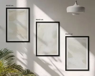 Tavelvägg med ramar abstrakt motiv i ljusa boho-färger