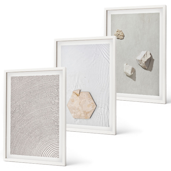 Set om 3 tavlor Ljusa boho sandtexturer