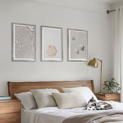 Set om 3 tavlor Ljusa boho sandtexturer