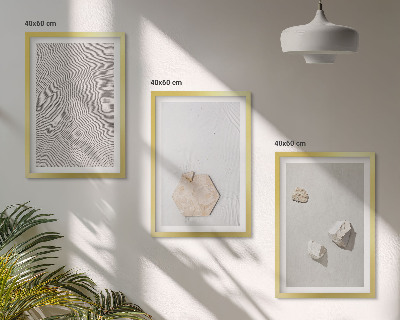 Set om 3 tavlor Ljusa boho sandtexturer