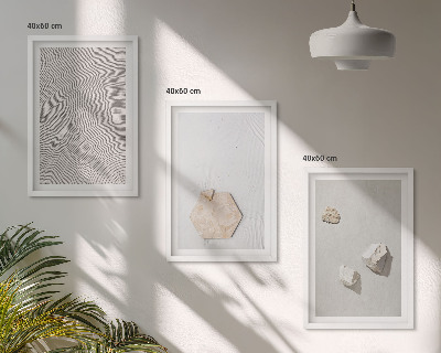 Set om 3 tavlor Ljusa boho sandtexturer