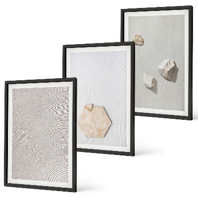 Set om 3 tavlor Ljusa boho sandtexturer