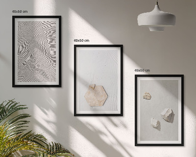 Set om 3 tavlor Ljusa boho sandtexturer
