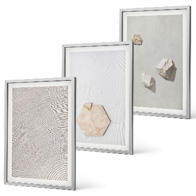 Set om 3 tavlor Ljusa boho sandtexturer
