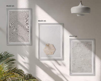 Tavelset ovanför soffa Ljusa boho sandtexturer