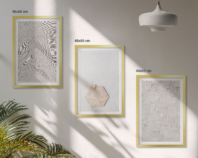 Tavelset ovanför soffa Ljusa boho sandtexturer