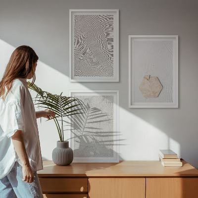 Tavelset ovanför soffa Ljusa boho sandtexturer
