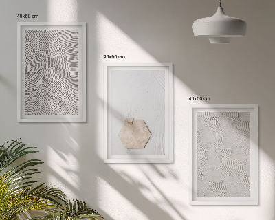 Tavelset ovanför soffa Ljusa boho sandtexturer